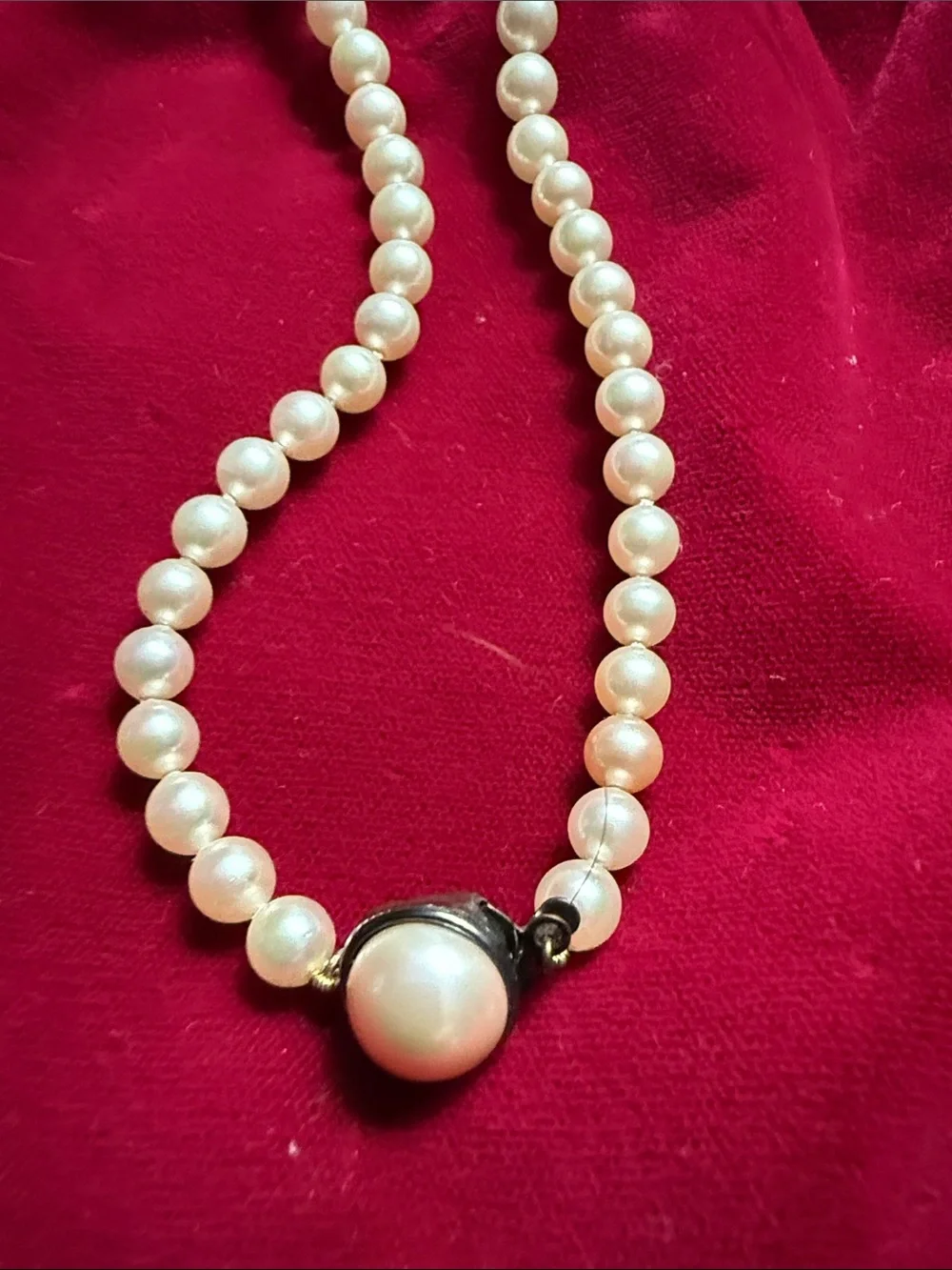 Cultured White Pearl Strand Necklace with Silver-Tone Clasp